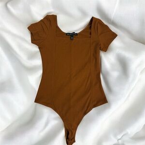 Brown One Piece women bodysuit top